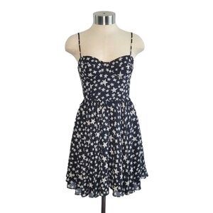 Pearl by Georgina Chapman of Marchesa Black Chiffon Star Print Dress Size 0